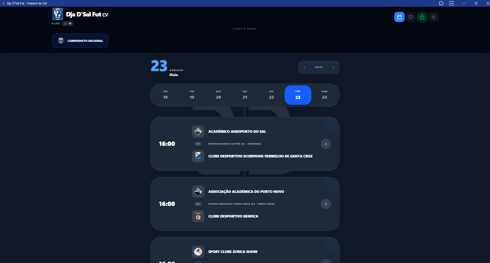 WebApp Futebol Djad'Sal