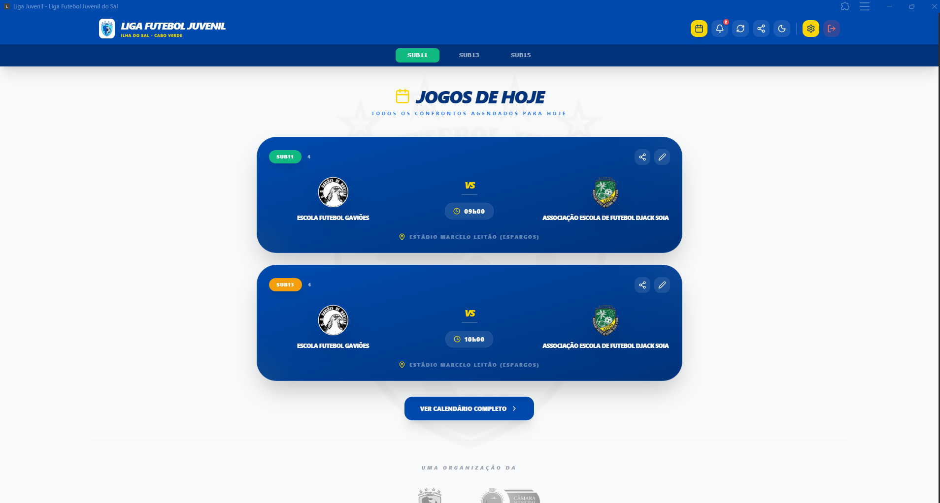 WebApp Liga Juvenil Sal
